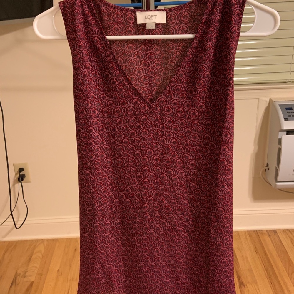 Loft Sleeveless Blouse W/ Back Tie